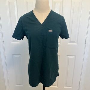 FIGS Catarina One-Pocket Scrub Top Caribbean Blue XS